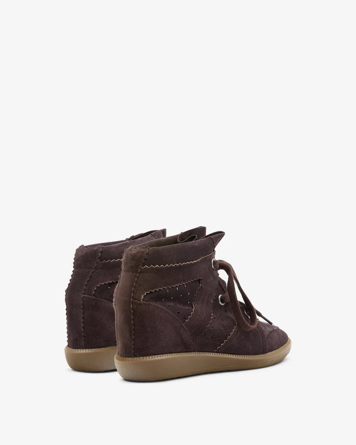 Isabel Marant Bobby Sneakers Suede Wedge Chocolate