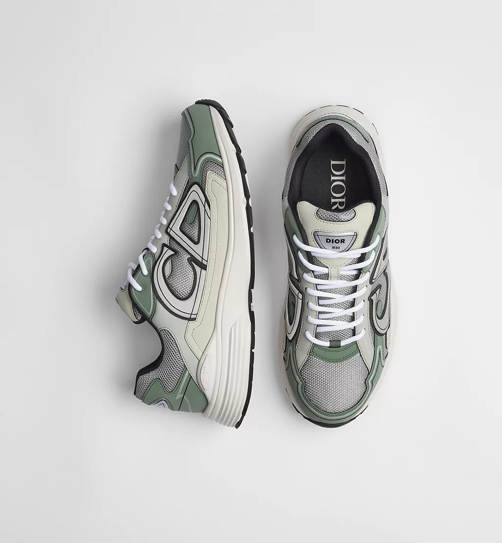 B30 Countdown Sneaker Gray Technical Mesh Cedar Green