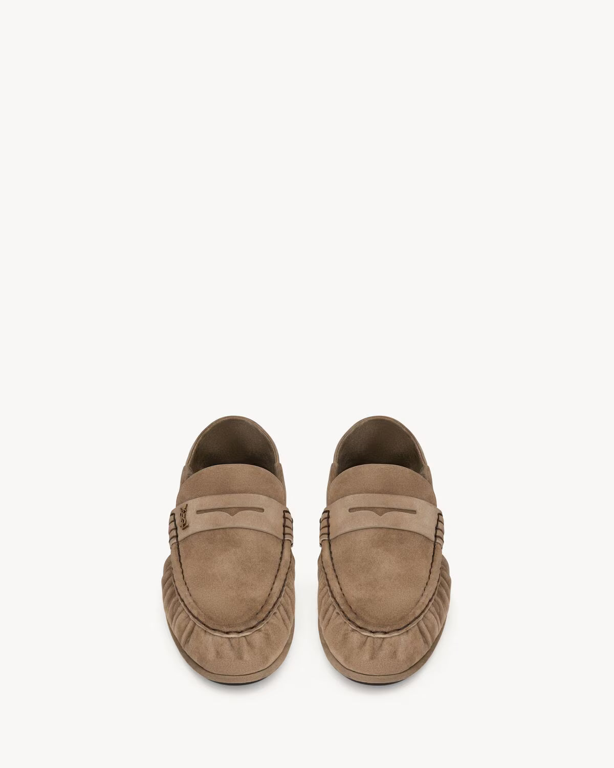 YSL Le Loafer Foldable Suede Nude