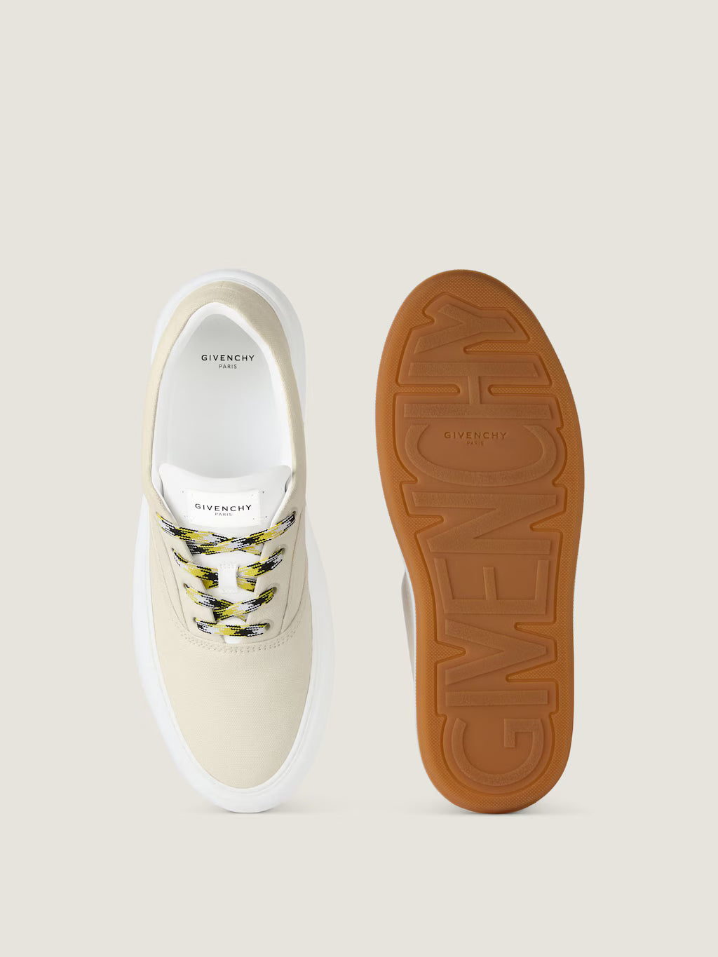 Givenchy New City Sneakers In Canvas Beige And Ivory