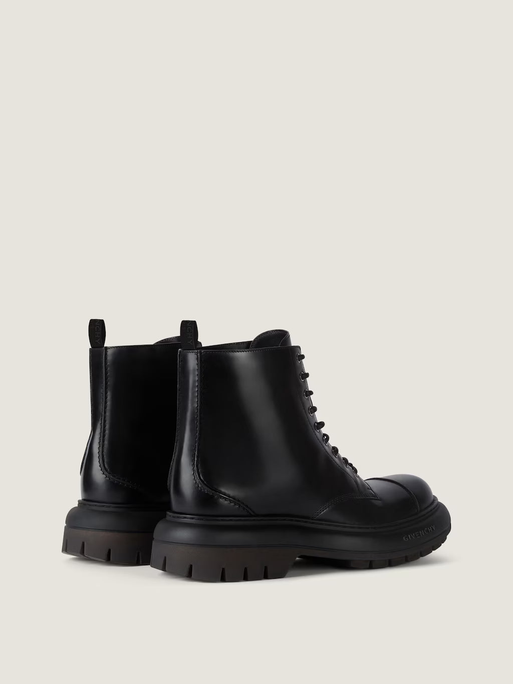 Givenchy Cargo Boots In Leather Black