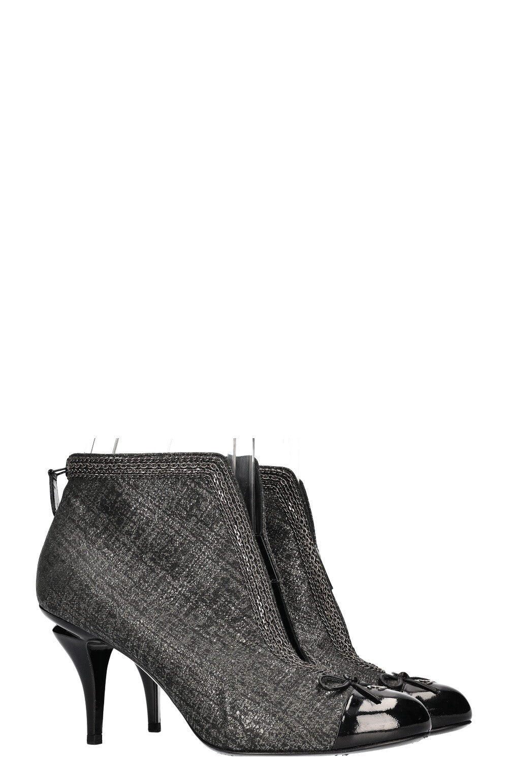 Ankle Boots with Silver with Chain Decor