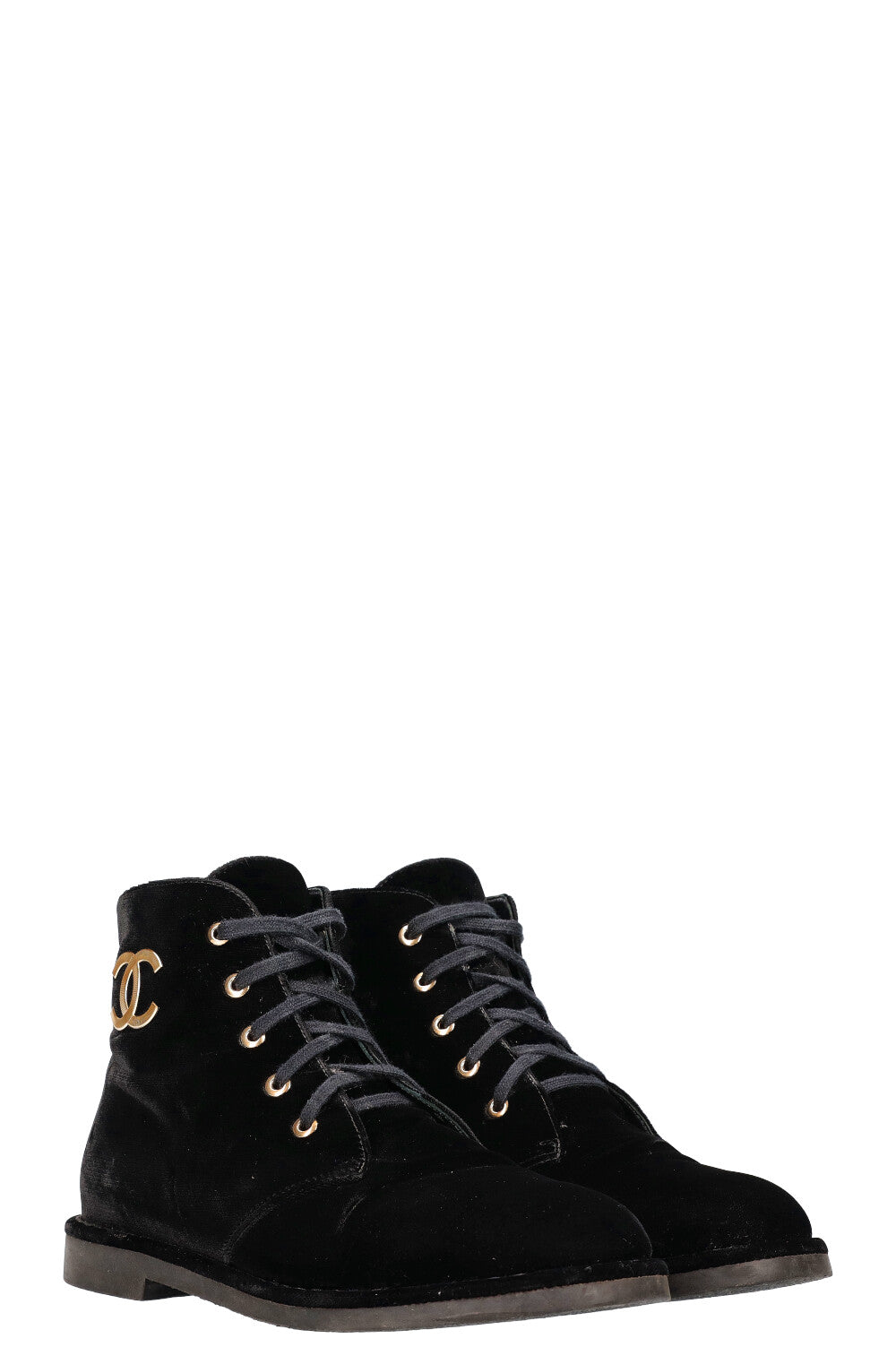 Boots Velvet Black White Logo