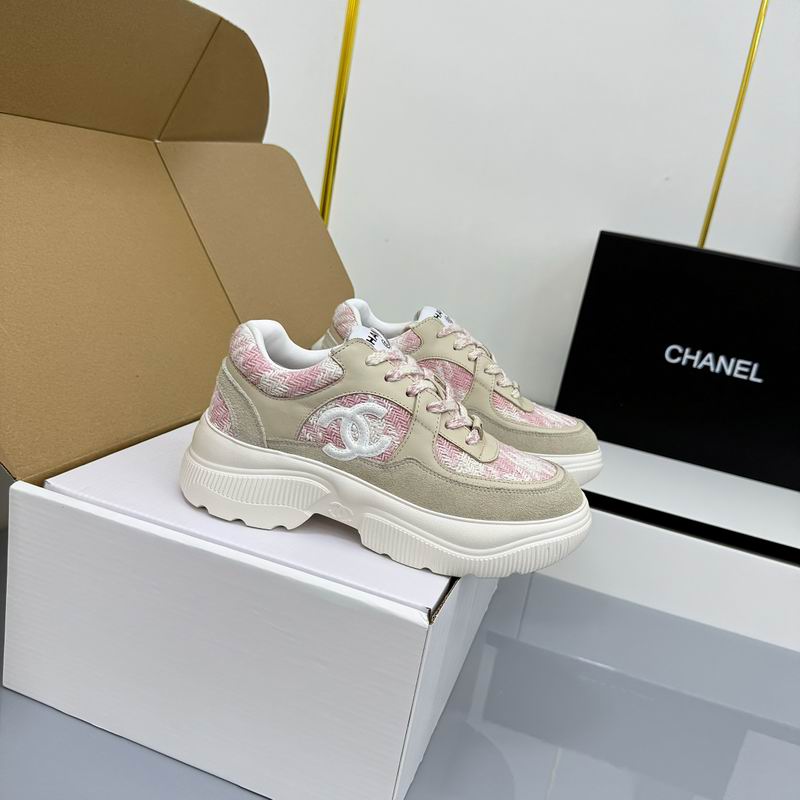 Pink White Chunky Sneakers