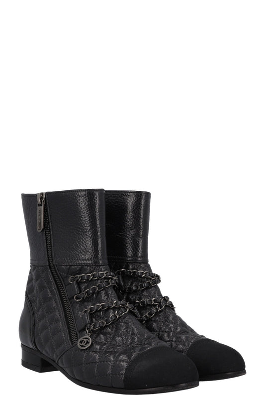 2018 Boots Quilted Leather Black