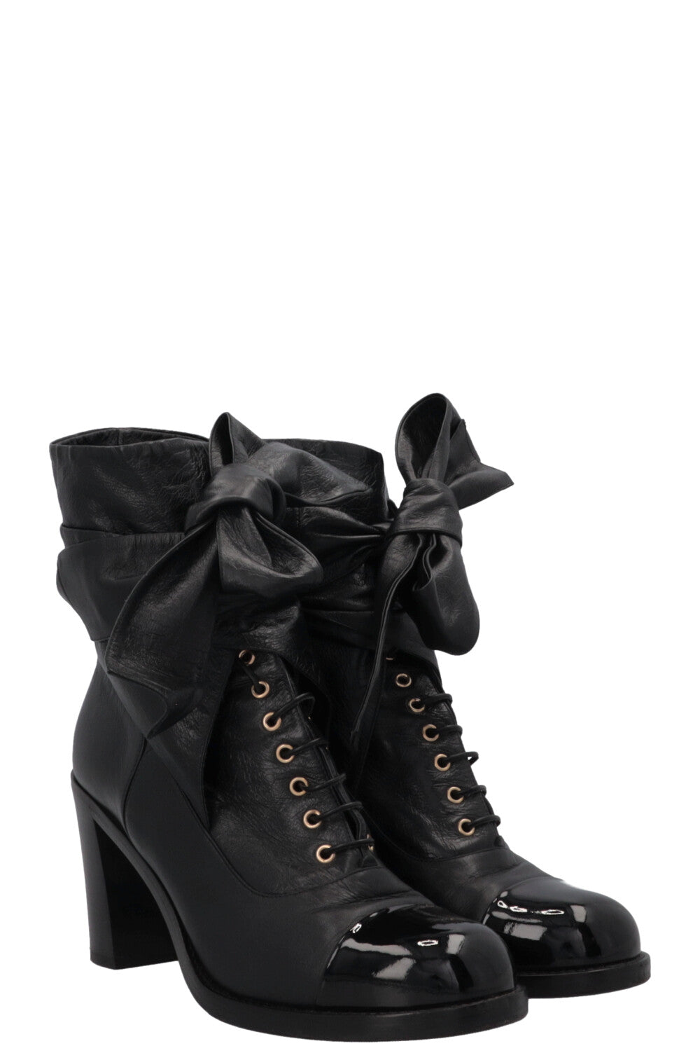 Lace Up Ankle Boots Leather Black