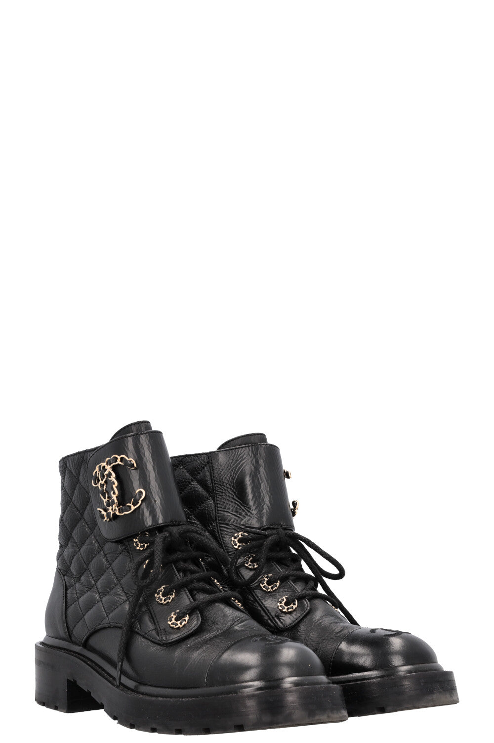 Lace Up Combat Boots Black