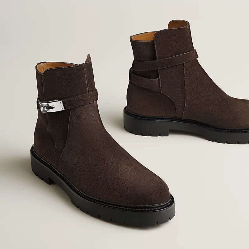 Hermes Jeff Ankle Boot Marron Ébène