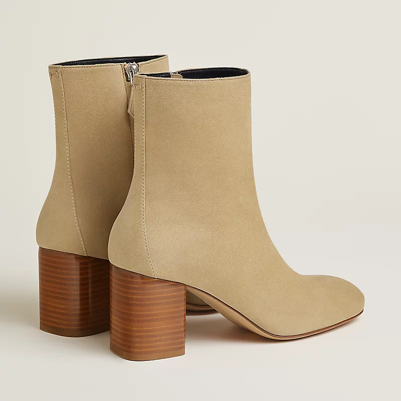 Hermes Licol 70 Ankle Boot Beige Lin