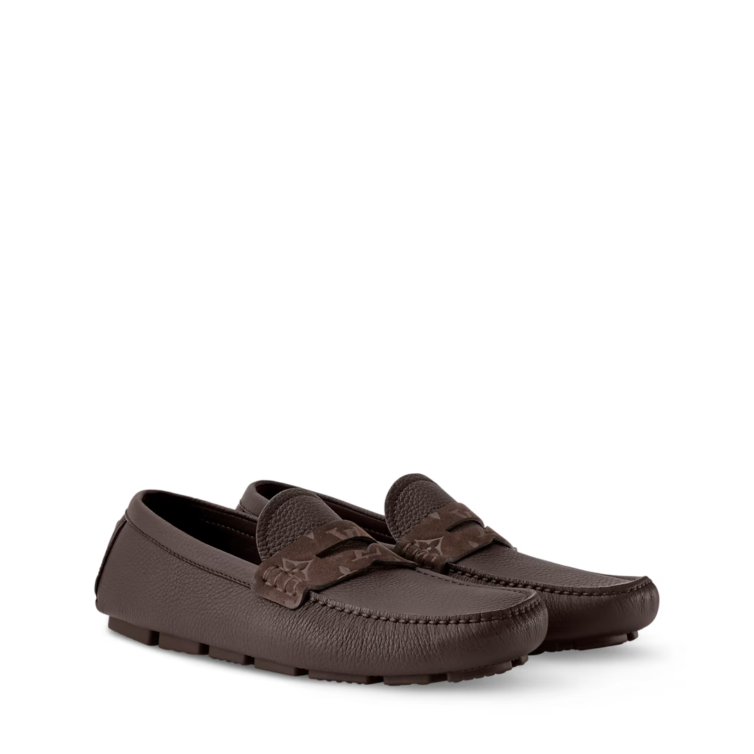 LV Monza Moccasin Grained Calf Leather Marron