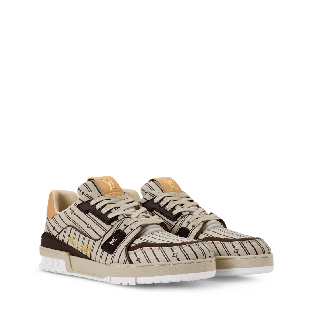LV Trainer Sneaker Jacquard Beige