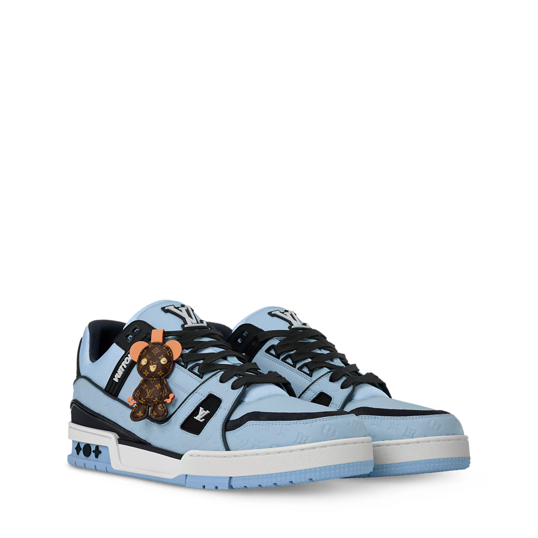LV Trainer Sneaker Leather/Monogram-Embossed Calf Leather Blue