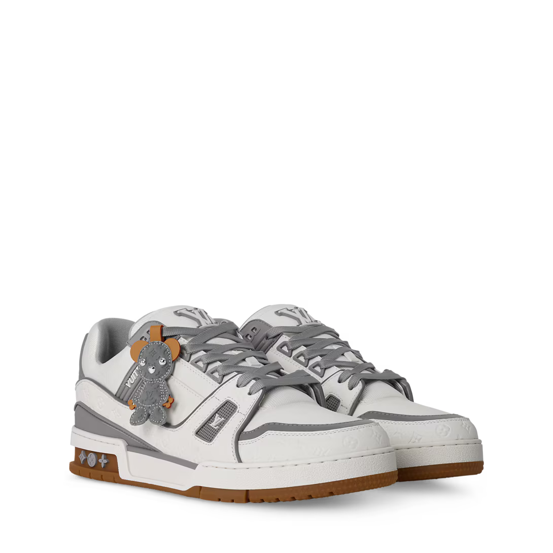 LV Trainer Sneaker Leather/Monogram-Embossed Calf Leather White