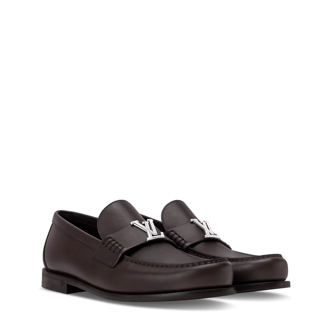LV Major Loafer Aged Calf Leather Marron