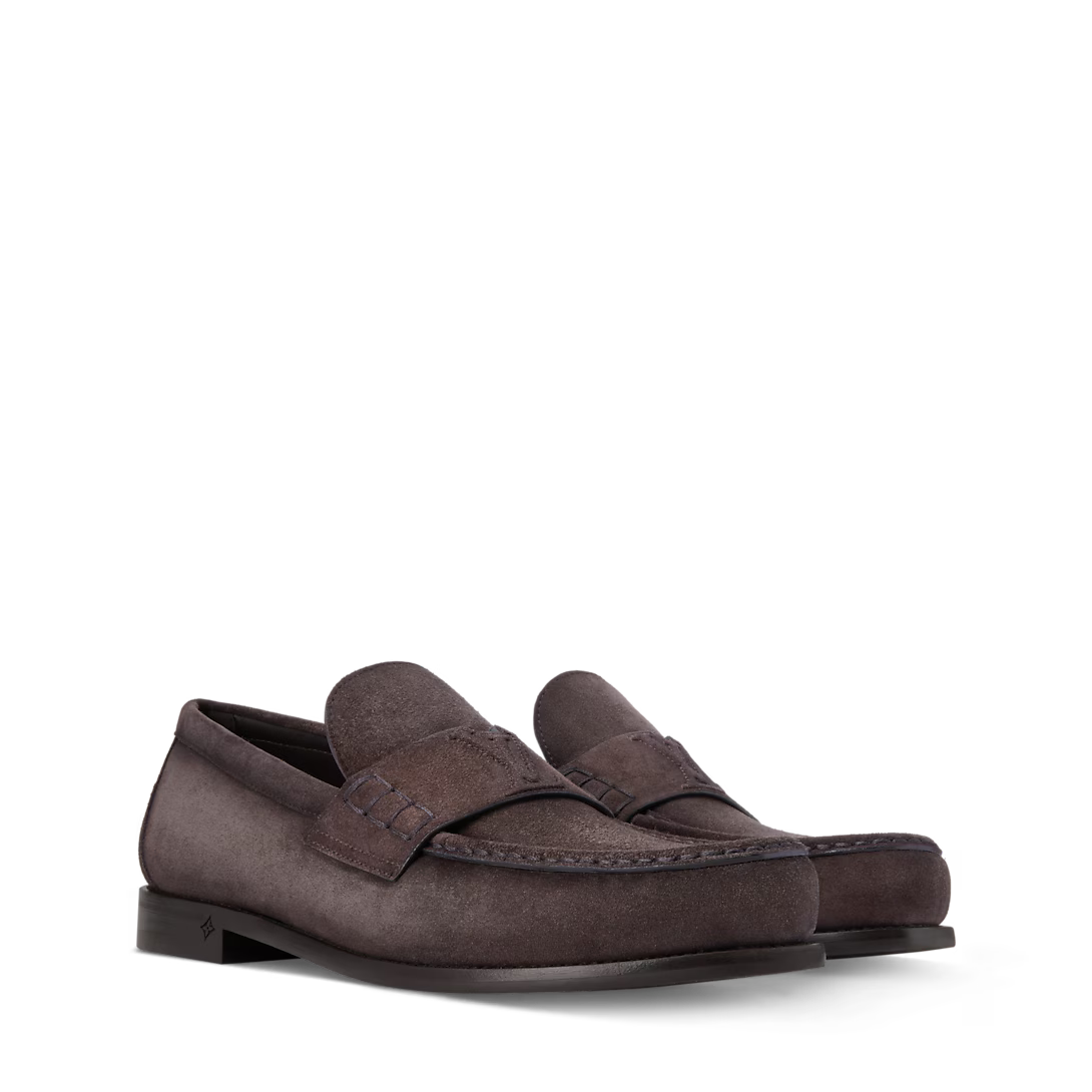 LV Major Loafer Suede Calf Leather Marron