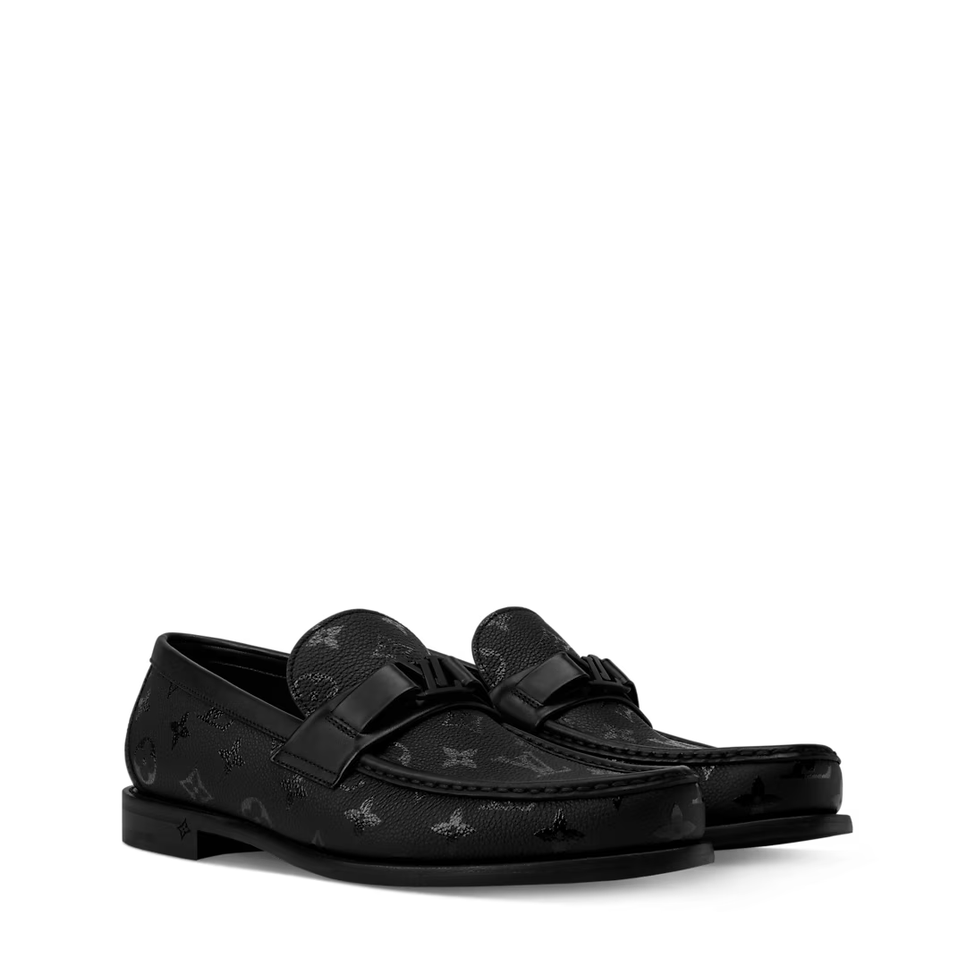 LV Major Loafer Monogram Grained Calf Leather Black
