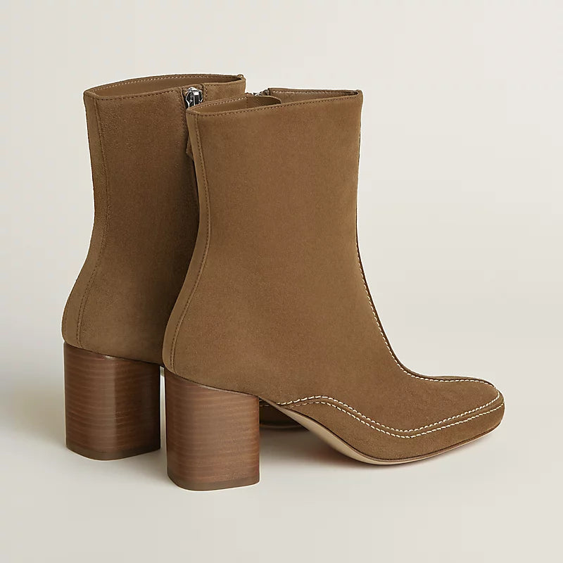 Hermes Maureen 70 Ankle Boot Brun Fumé