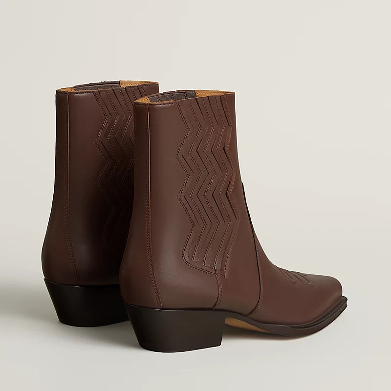 Hermes Vegas 35 Ankle Boot Chocolate