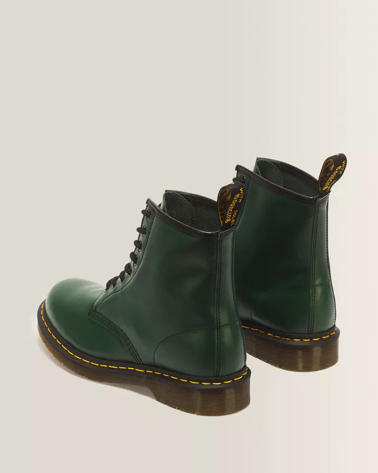 DR. MARTENS 1460 Smooth Leather Lace Up Boots Green