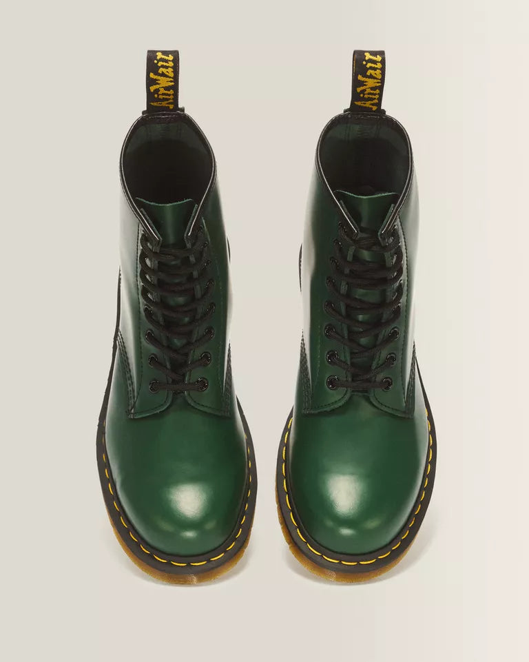 DR. MARTENS 1460 Smooth Leather Lace Up Boots Green
