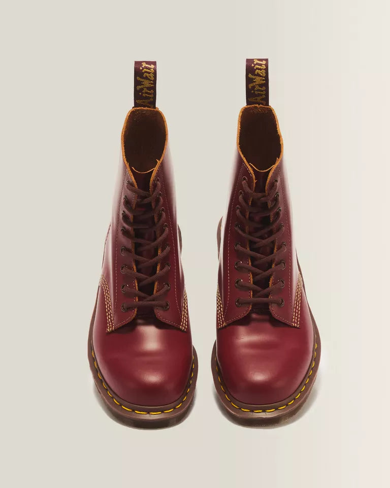 DR. MARTENS 1460 Vintage Made England Leather Lace Boots Red