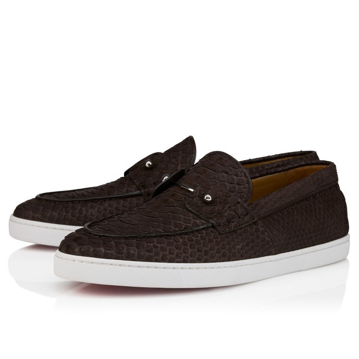 Chambeliboat Boat Shoes Python Leather Cafe