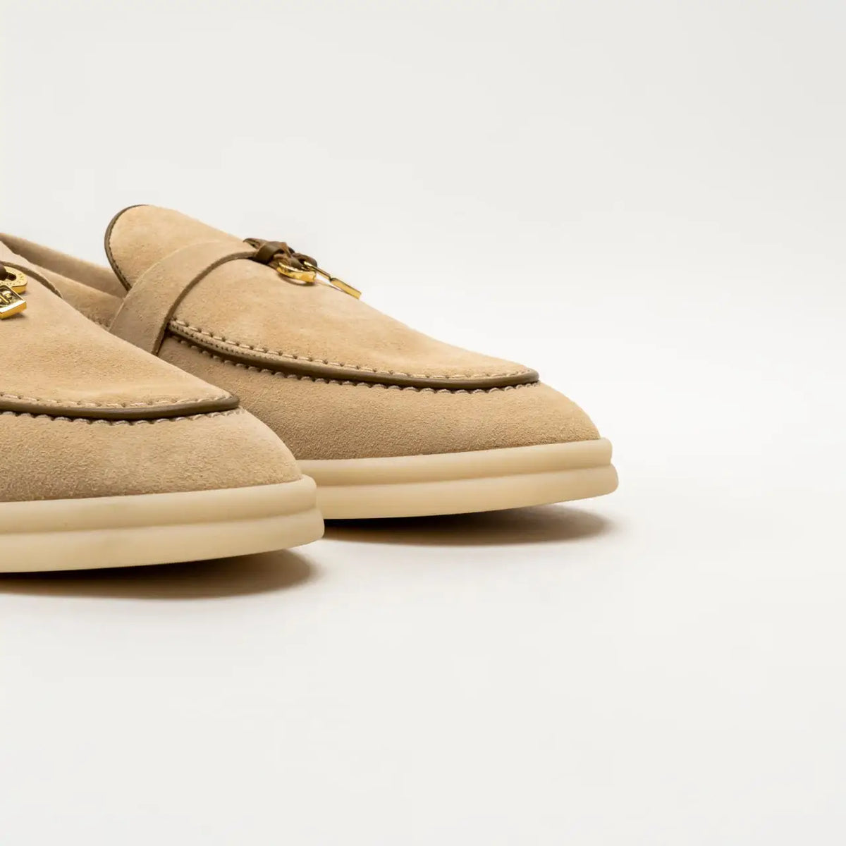 Loro Piana Summer Charms Walk Loafers Beige