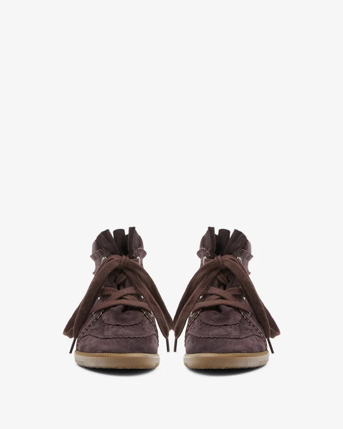 Isabel Marant Bobby Sneakers Suede Wedge Chocolate