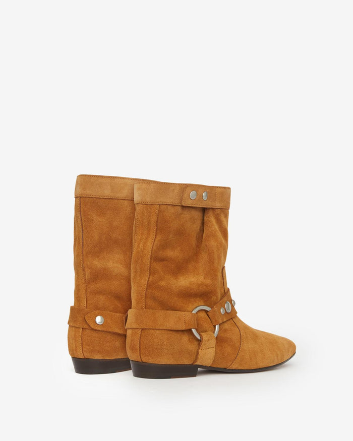 Isabel Marant Stania Flat-Heeled Boots Suede Calfskin Leather