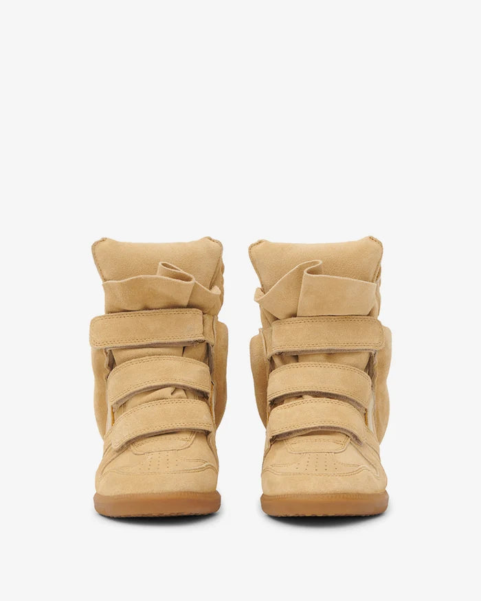 Isabel Marant Bekett Sneakers Suede Wedge Beige