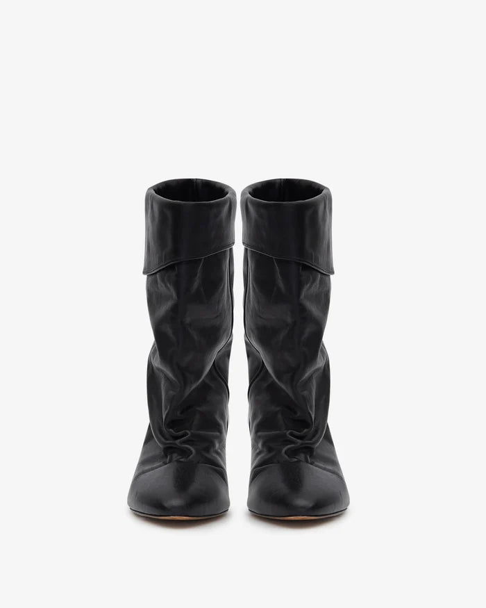 Isabel Marant Dalby Ankle Boots Draped Suede Black