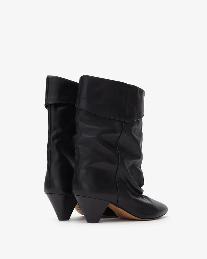 Isabel Marant Dalby Ankle Boots Draped Suede Black