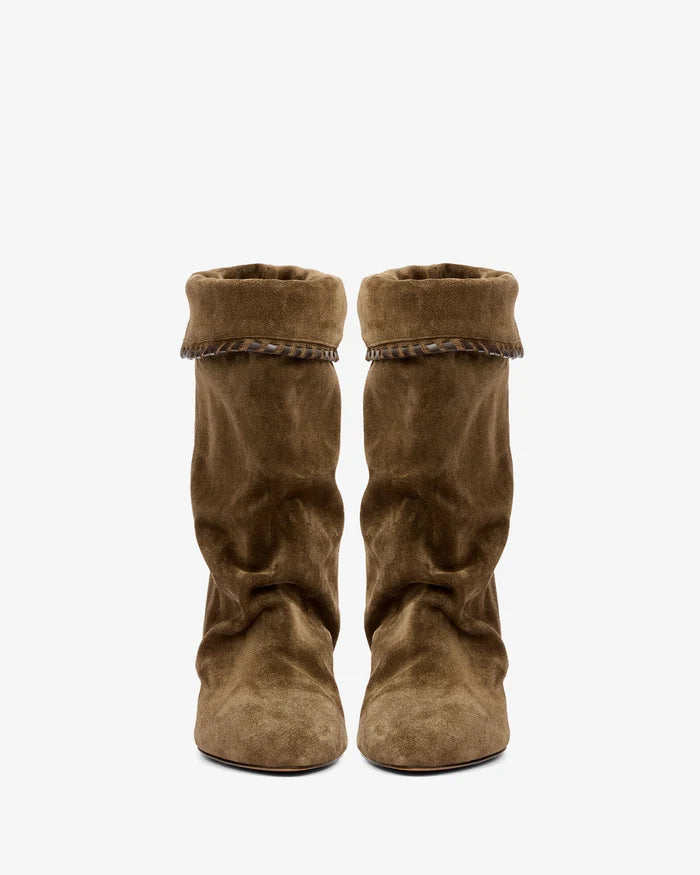 Isabel Marant Dalby Boots Suede Calfskin Leather Bronze