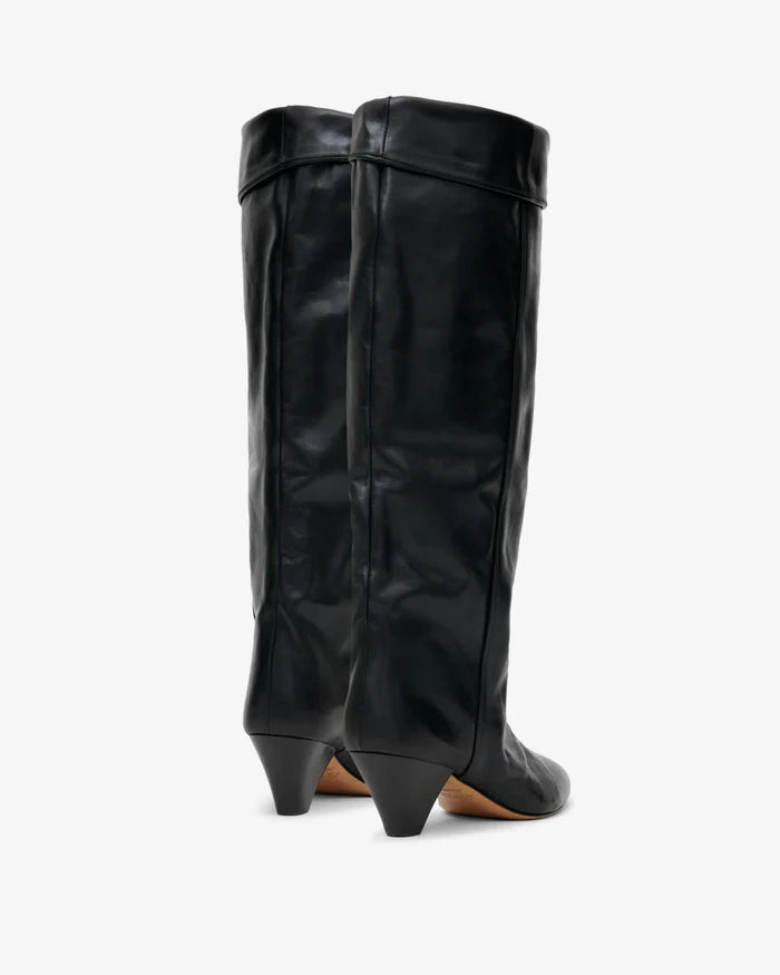Isabel Marant Elita Boots Smooth Leather Fold-Over Black