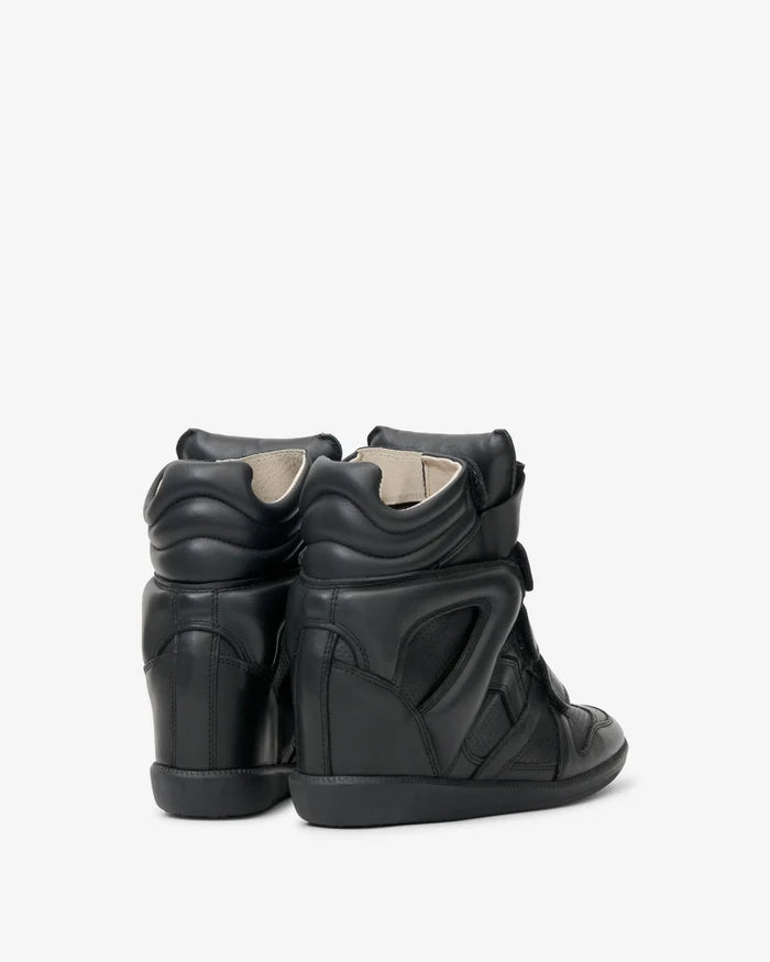 Isabel Marant Bekett Sneakers Smooth Leather Wedge Black