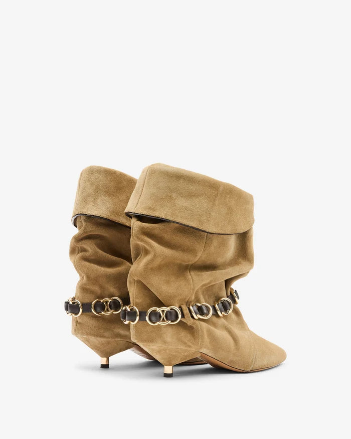 Isabel Marant Edrik Rings Ankle Boots Taupe