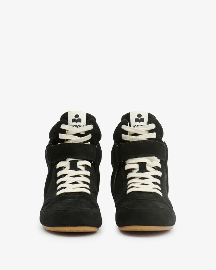Isabel Marant Senny High Sneakers Suede Leather Black