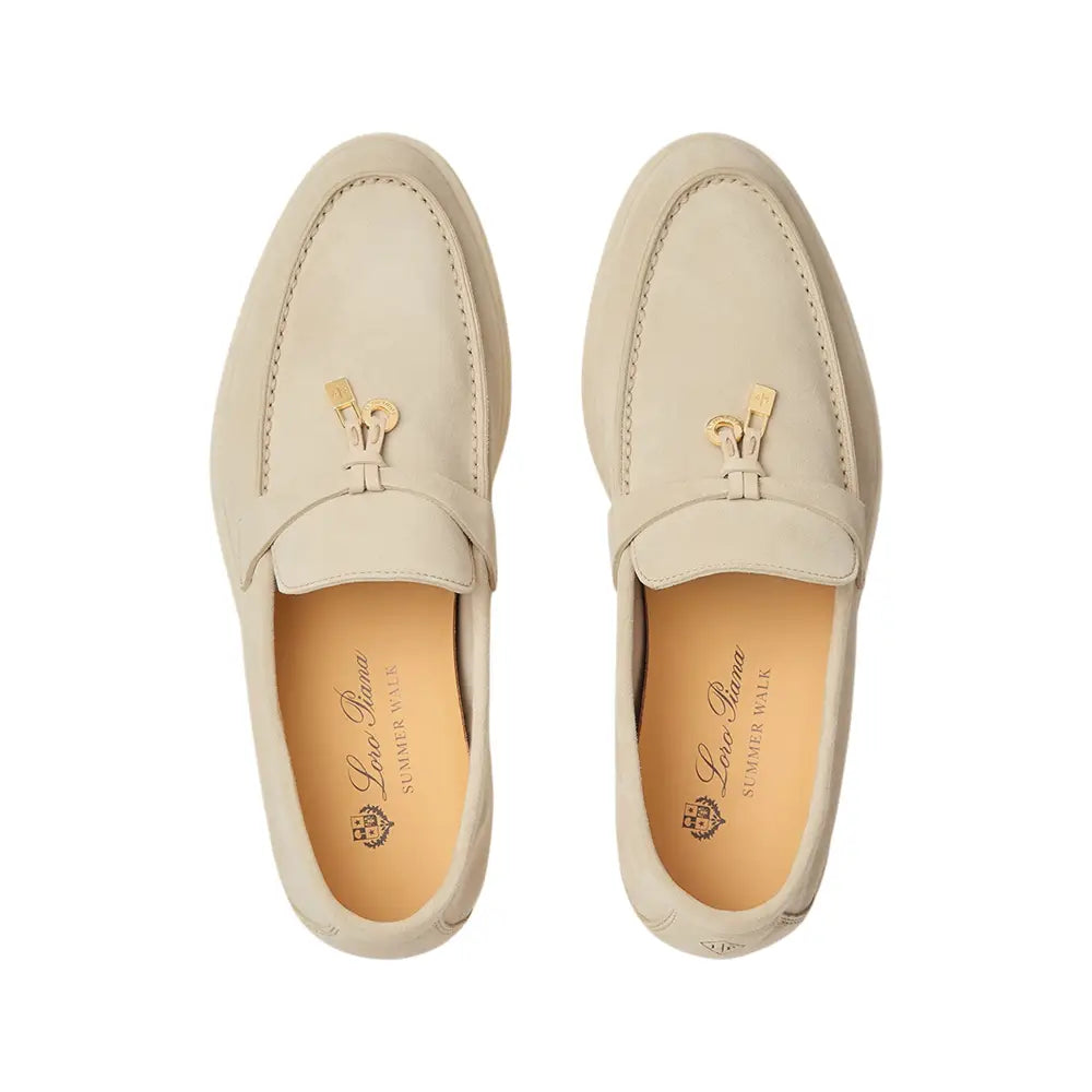 Loro Piana Summer Charms Walk Loafers Beige