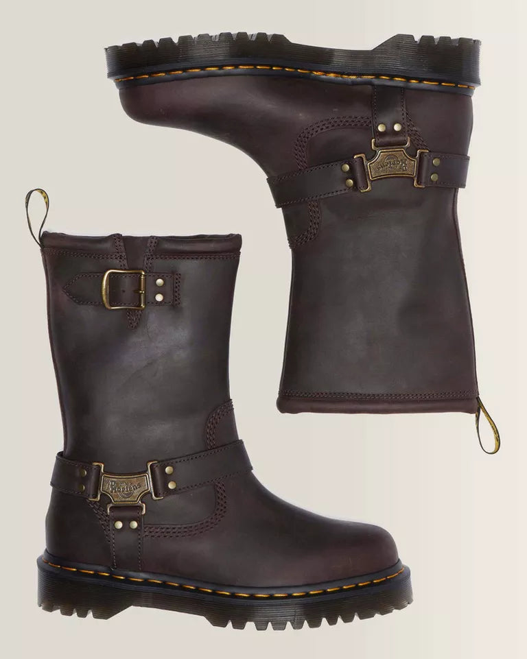 DR. MARTENS Anistone Hi Leather Biker Boots