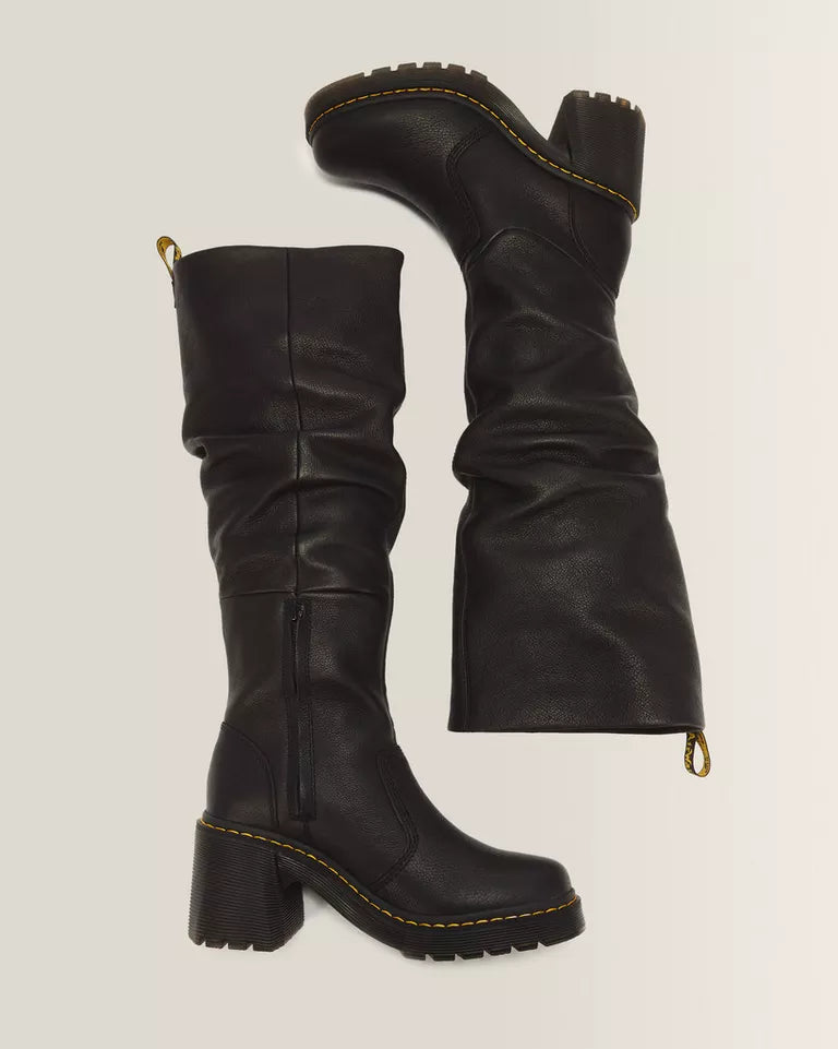 DR. MARTENS Kasey Virginia Leather Tall Heeled Boots