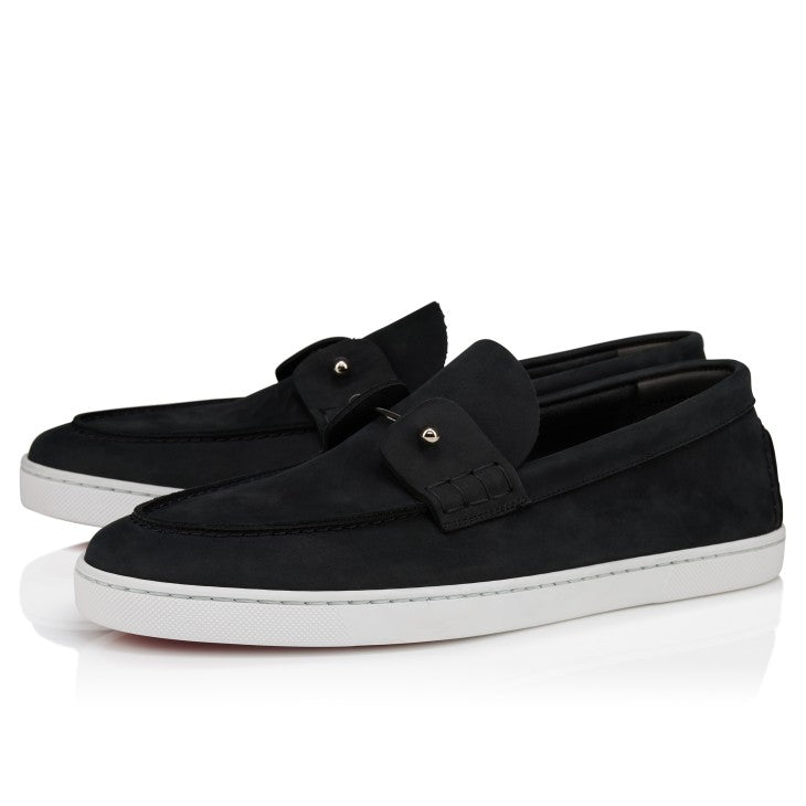 Chambeliboat Boat Shoes Reversed Nubuck Leather Black