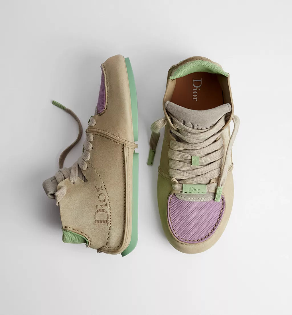 Roadie Lace Up Boot Beige Nubuck Beige Green Purple Suede Calfskin