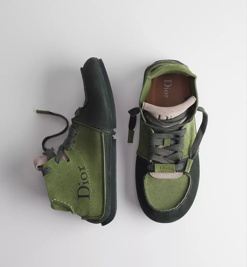 Roadie Lace Up Boot Green Nubuck & Green Suede Calfskin