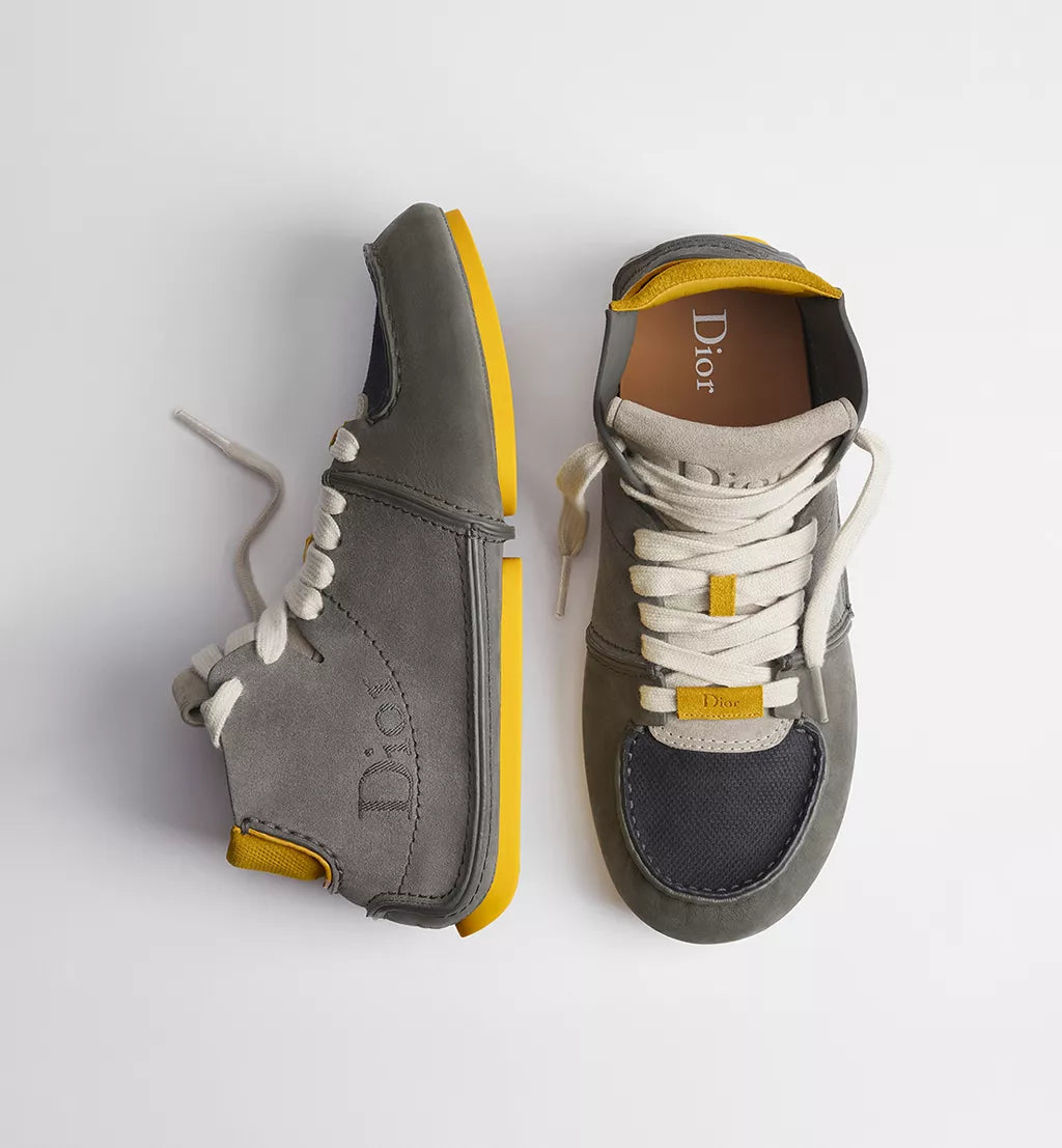 Roadie Lace Up Boot Gray Nubuck Gray Navy Blue Yellow Suede Calfskin