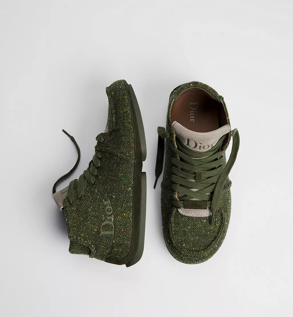 Roadie Lace Up Boot Khaki Donegal Tweed