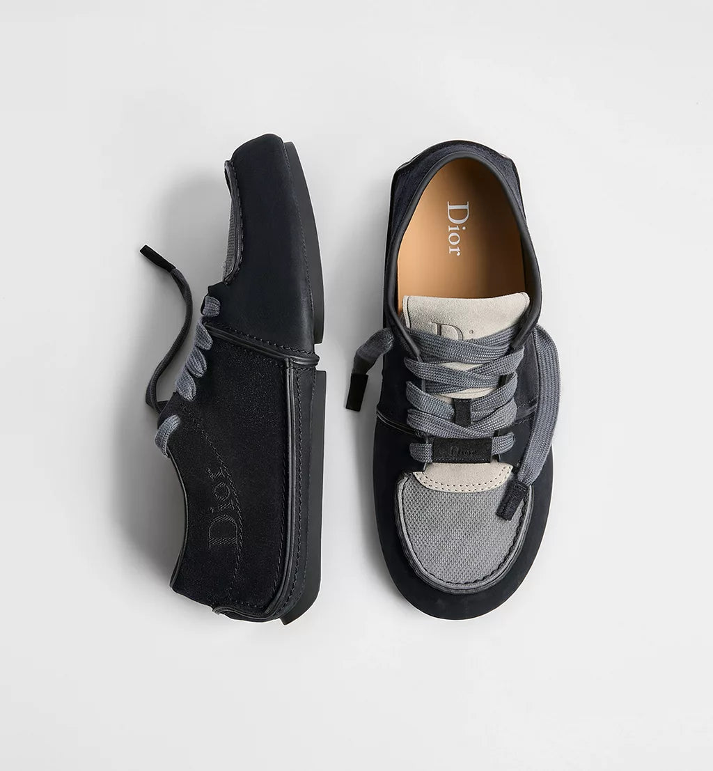 Roadie Derby Shoe Black Nubuck Black Anthracite Gray Suede Calfskin