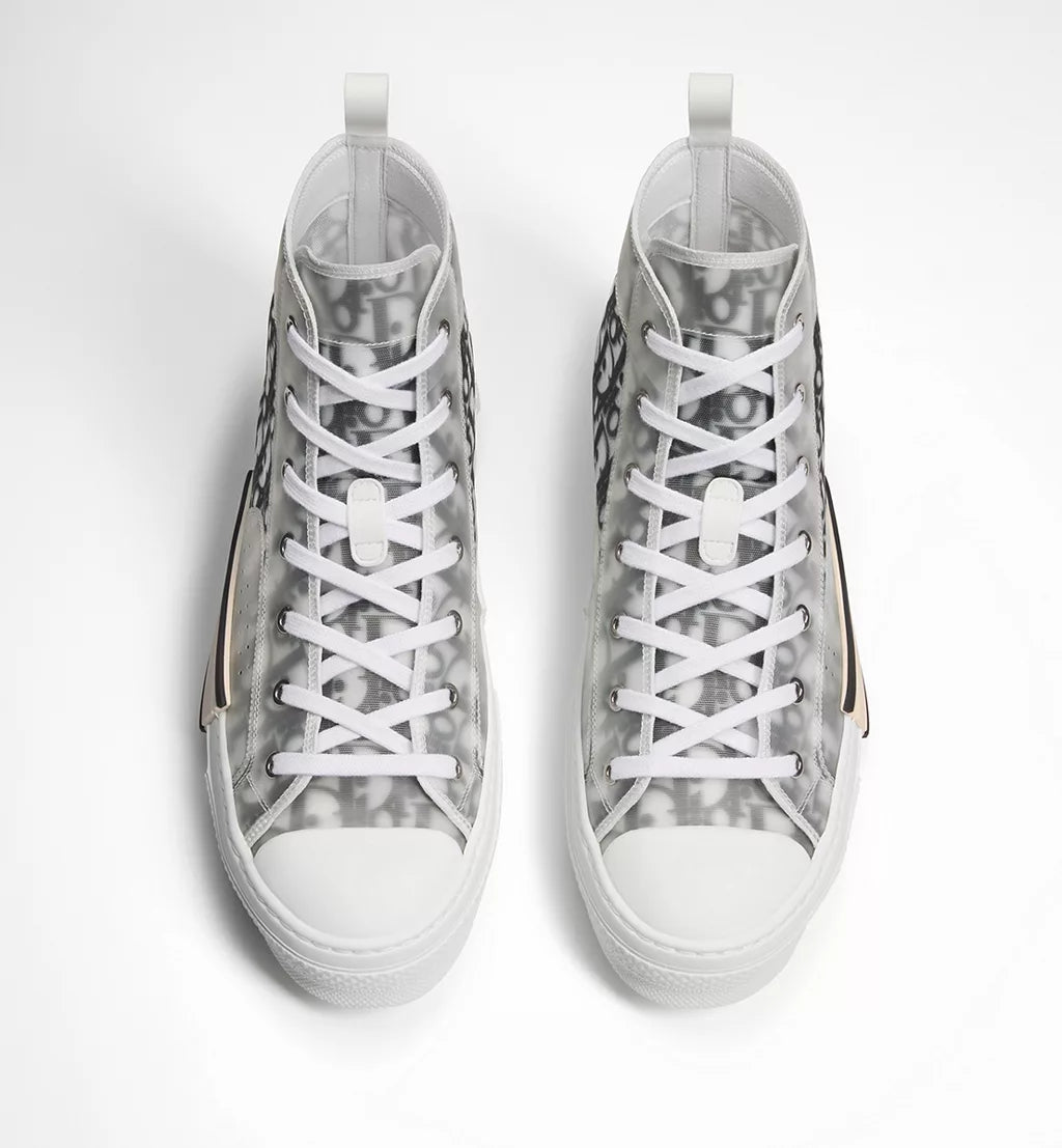 B23 League High-Top Sneaker White Black Oblique Canvas