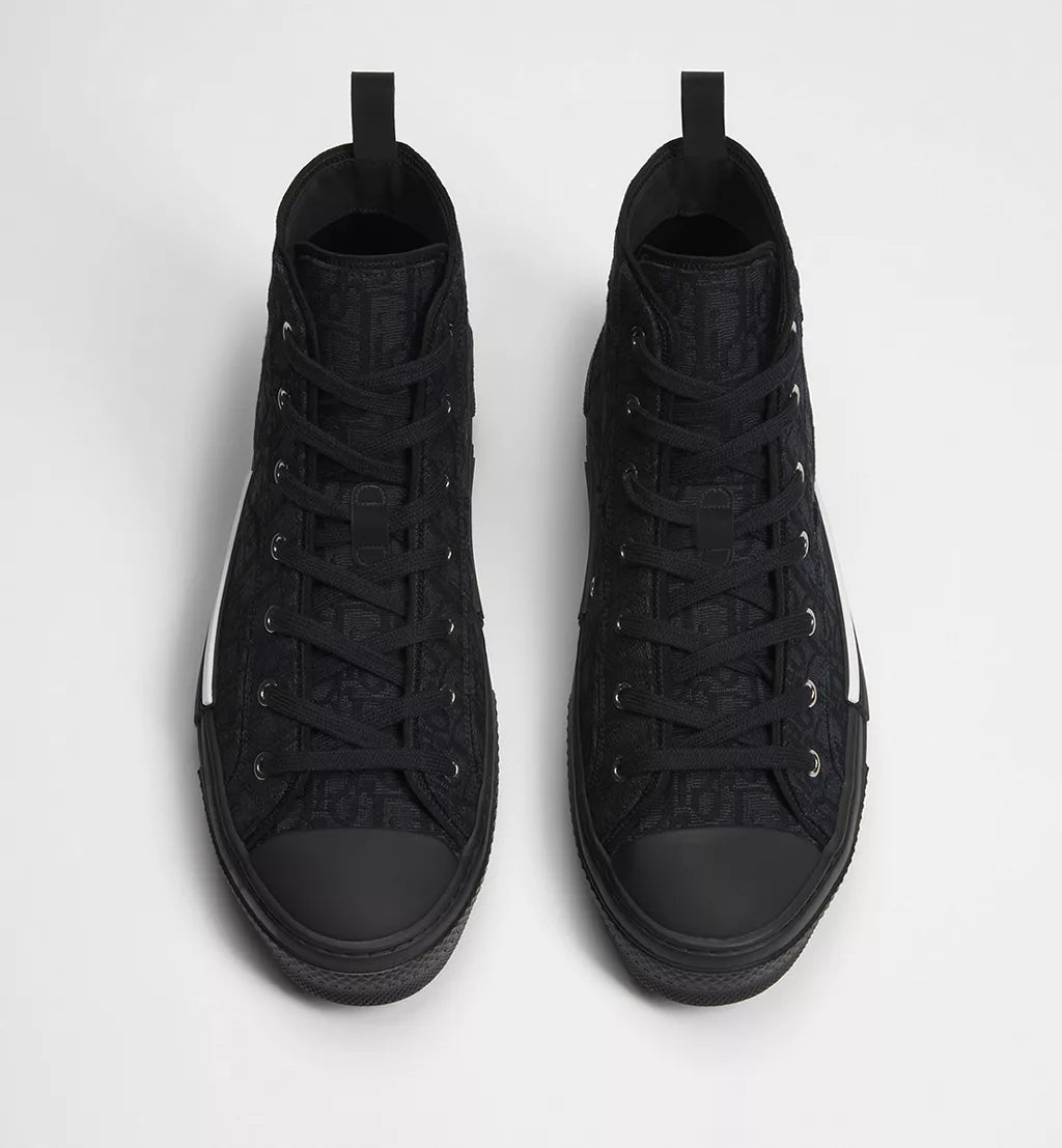 B23 League High-Top Sneaker Black Oblique Jacquard