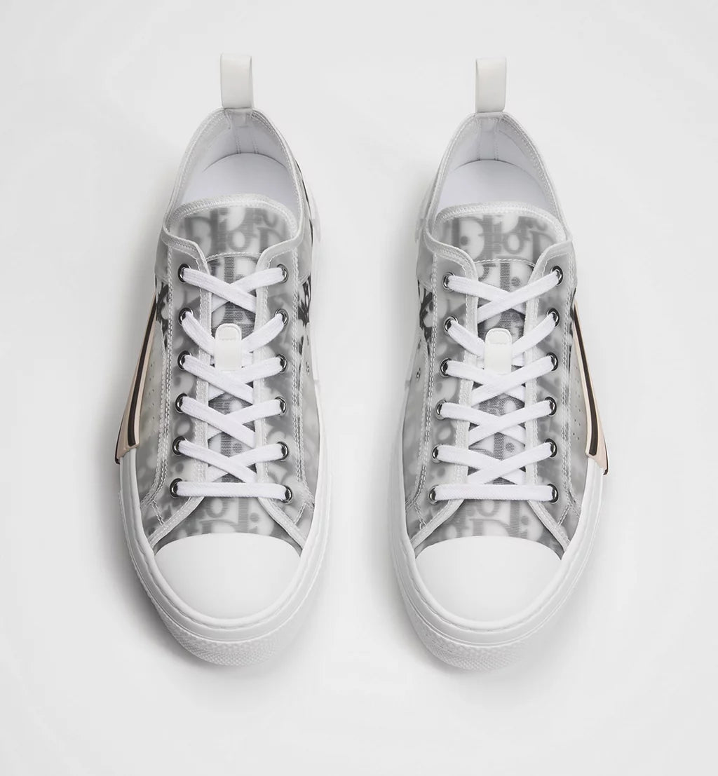 B23 League Low-Top Sneaker White Black Oblique Canvas