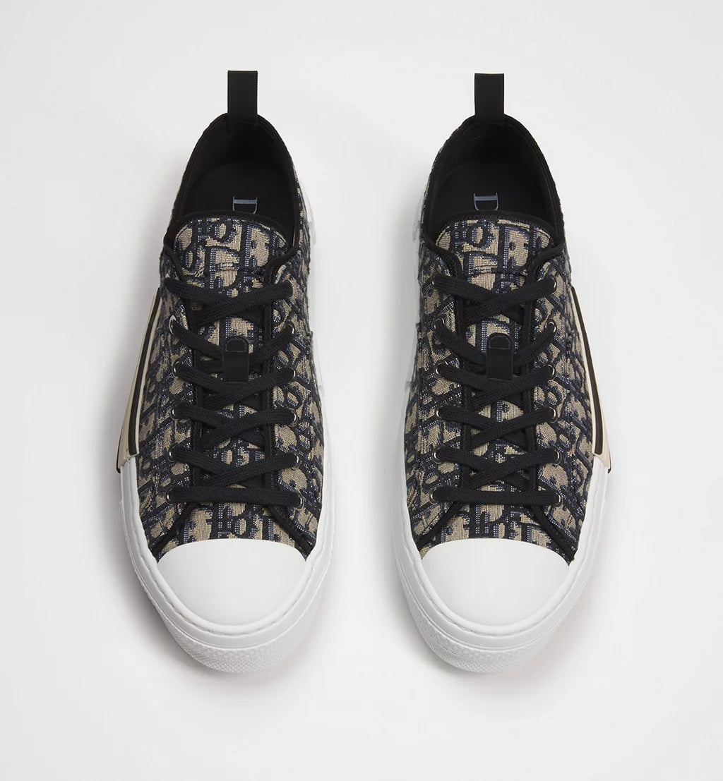 B23 League Low-Top Sneaker Beige Black Oblique Jacquard